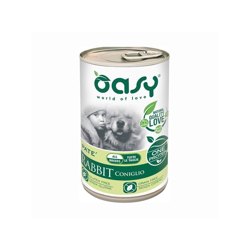 Image of Oasy Umido Monoproteico Coniglio per Cani 400gr