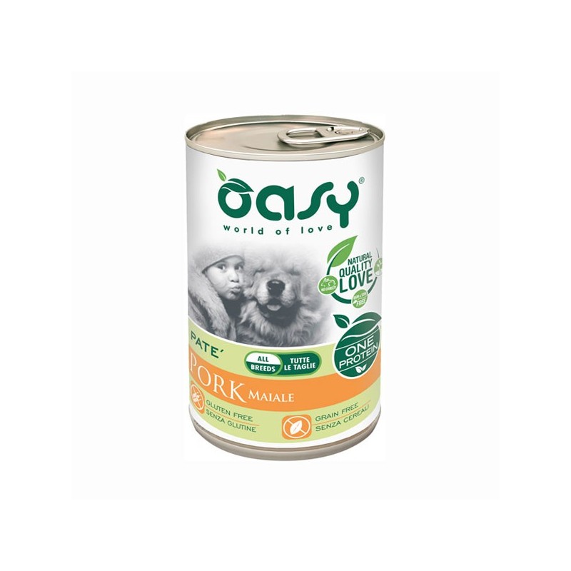 Oasy Umido Monoproteico Maiale per Cani 400gr