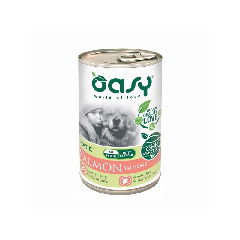 Image of Oasy Umido Monoproteico Salmone per Cani 400gr