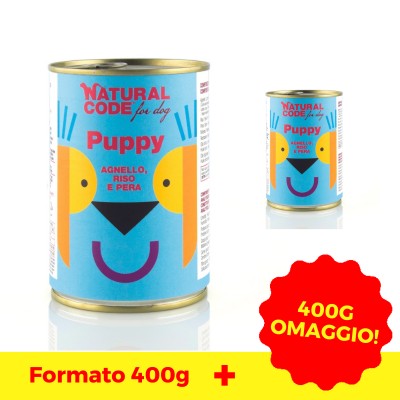 Natural Code Puppy Agnello, Riso e Pera per Cani 400gr