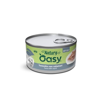 Oasy Natury Soft Jelly con Tonnetto e Calamari Umido per Gatti
