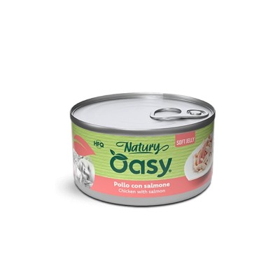Oasy Natury Soft Jelly con Pollo e Salmone Umido per Gatti