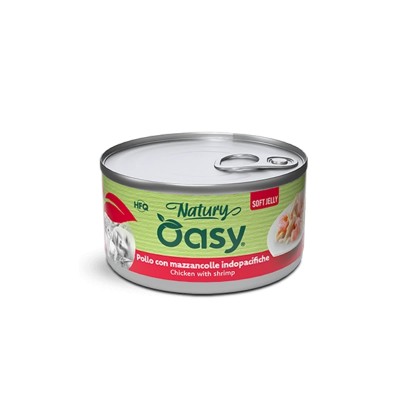 Oasy Natury Soft Jelly con Pollo e Mazzancolle Umido per Gatti