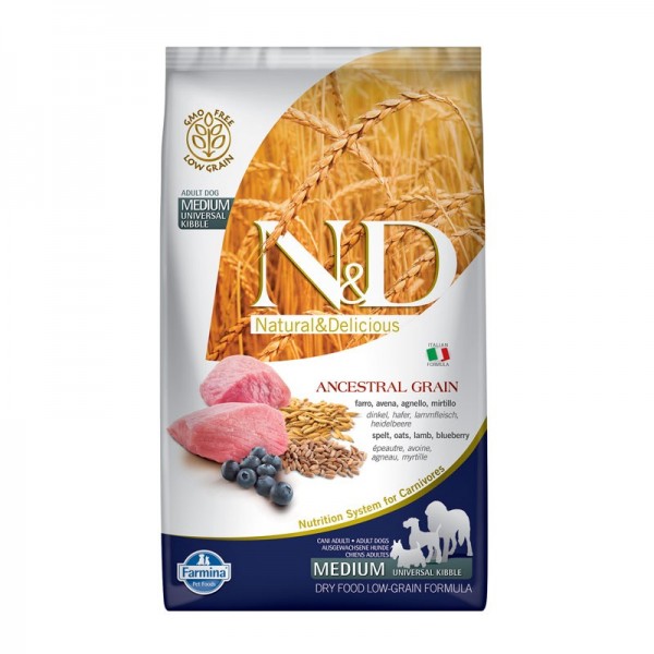Farmina N&D Low Grain Adult Medium Maxi Agnello e Mirtillo