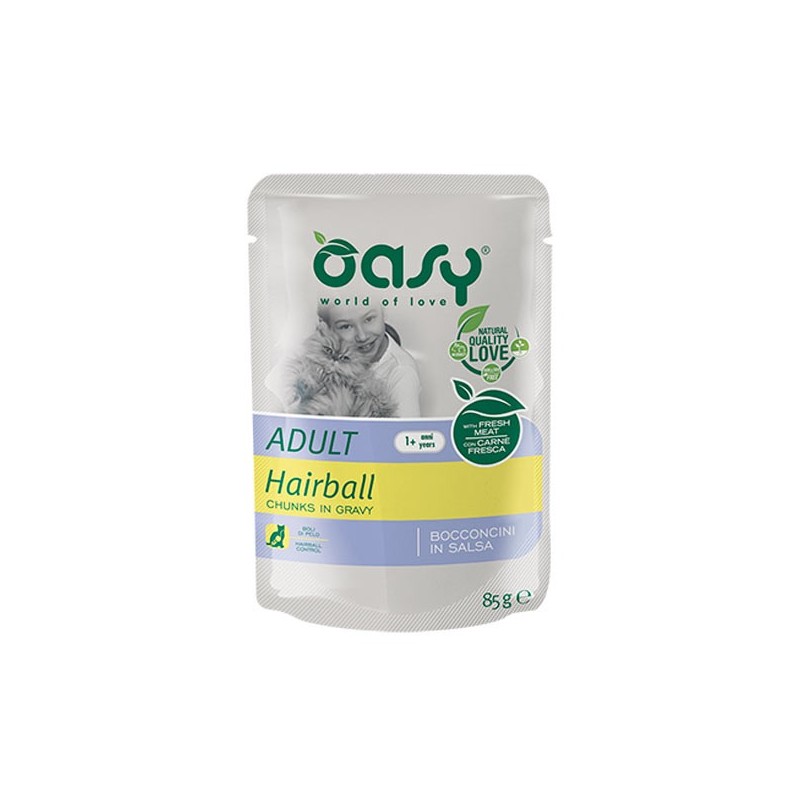 Oasy Bocconcini in Salsa Hairball per Gatti 85gr