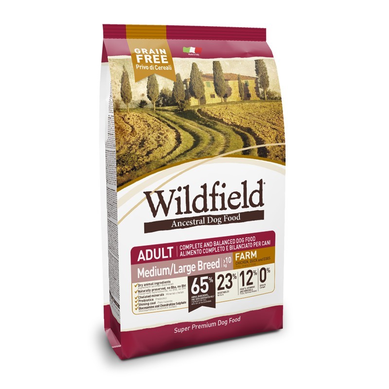 Wildfield Adult Farm Medium Large Pollo, Anatra E Uova