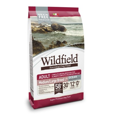 Wildfield Adult Ocean Medium Large Aringa, Salmone E Tonno
