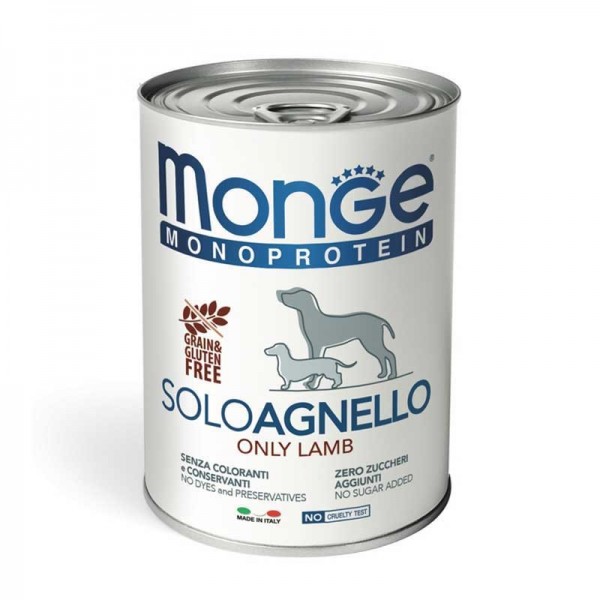 Monge Monoprotein Solo Agnello Umido per Cani 400gr