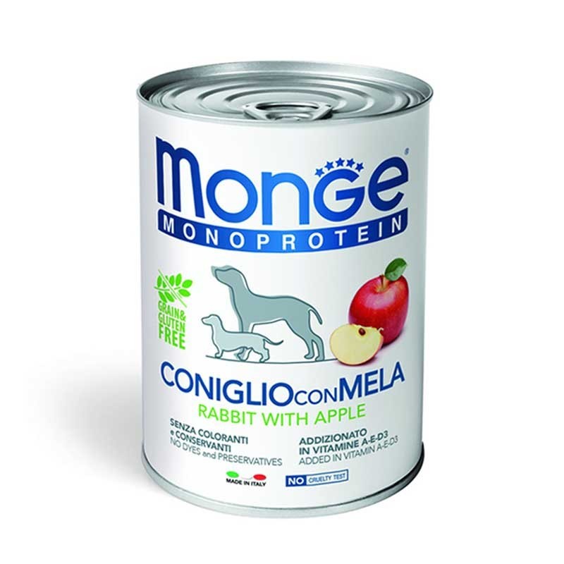 Image of Monge Monoprotein Coniglio e Mela per Cani 400gr