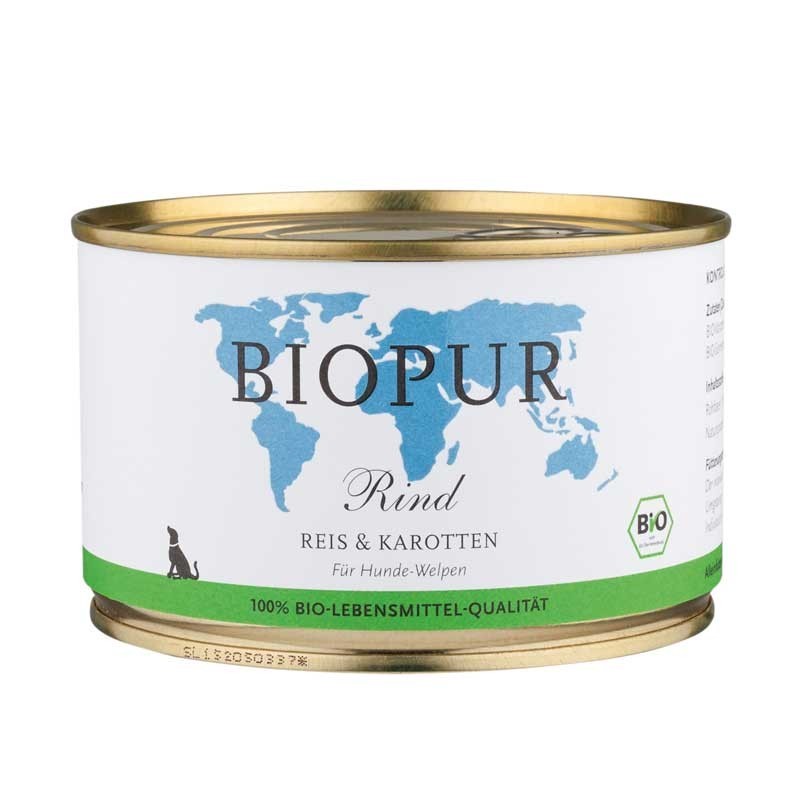 Biopur Puppy Manzo, Riso e Carote Umido per Cuccioli 400 g