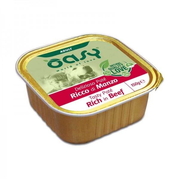 Oasy Adult Tasty Paté al Manzo Umido per Cani