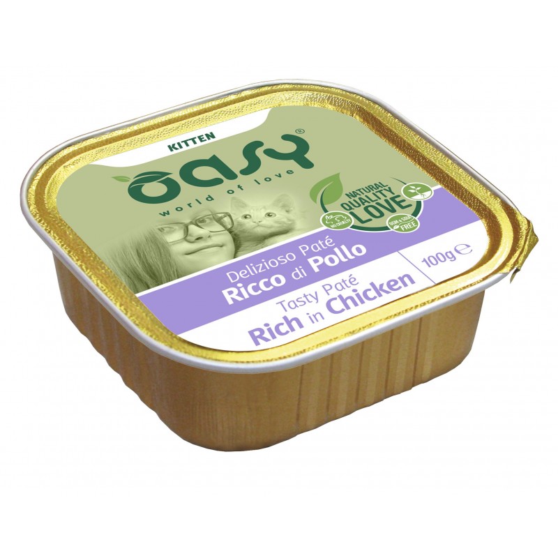 Image of Oasy Kitten Tasty Paté al Pollo Umido per Gattini