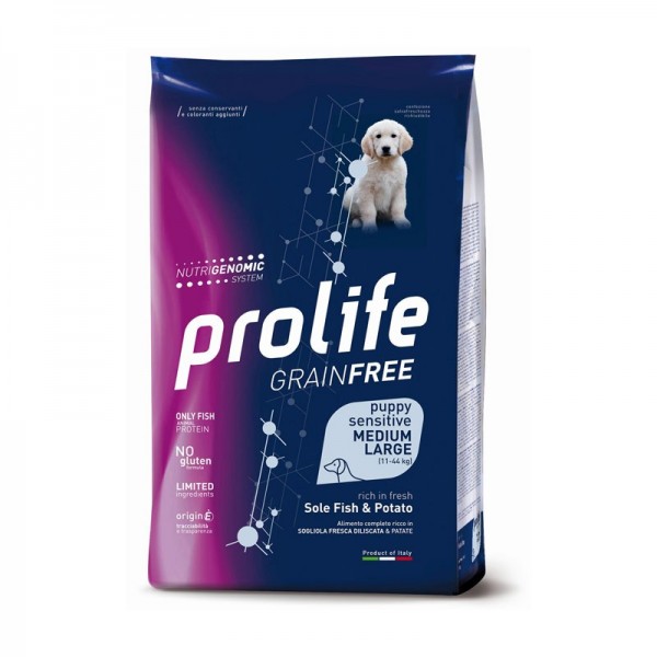 Prolife Grain Free Puppy Medium/Large Sensitive Sogliola e Patate