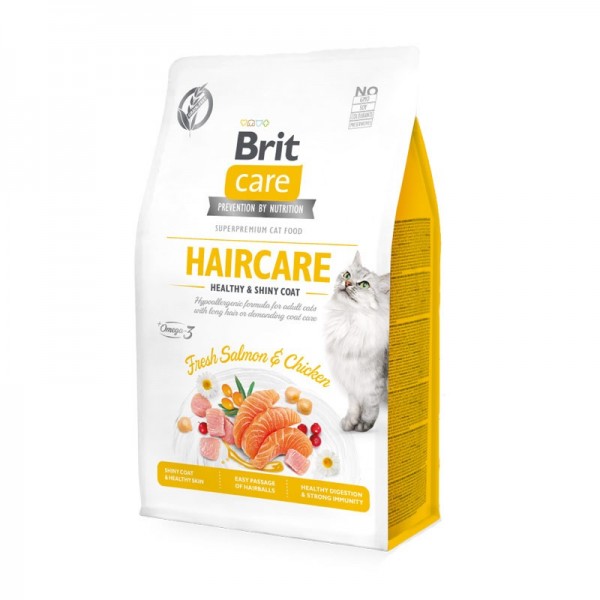 Brit Care Haircare Salmone Fresco e Pollo Adult Grain Free per Gatti