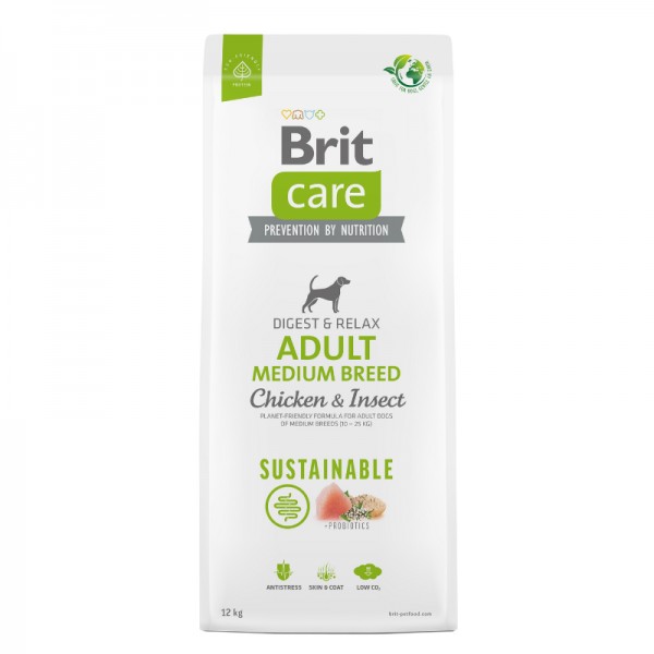 Brit Care Sustainable Adult Medium Pollo e Insetti Per Cani